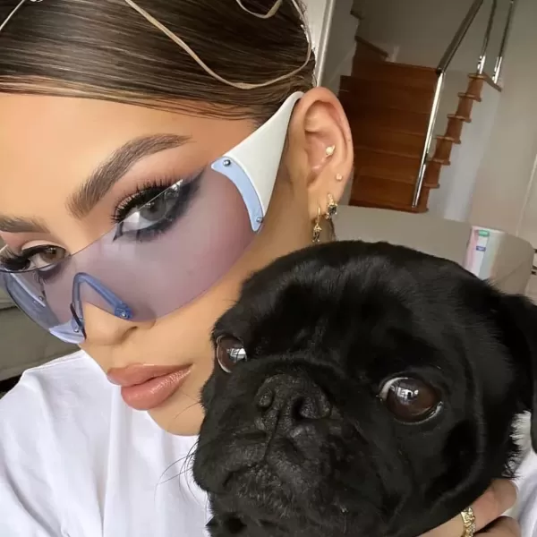 FEISEDY Rimless Wrap Around Y2K Sunglasses For Women Men Fashion Oversized Shield Frameless Sun Glasses B4119WhiteBlue