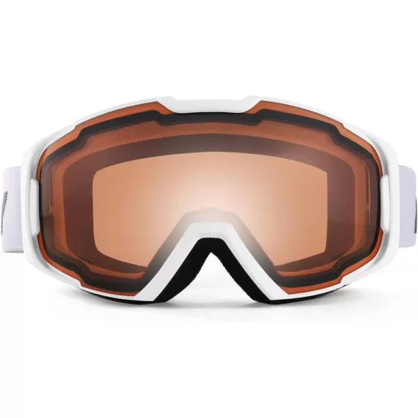 FEISEDY Ski Goggles OTG Snow Sport Goggles for Adult Youth AntiFog UV400 Protection Bendable DualLenses B2961Orange Vlt 53