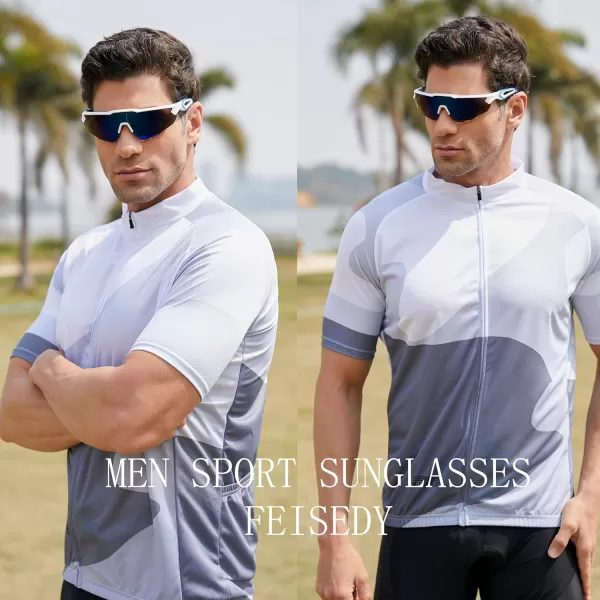FEISEDY Youth Sport Polarized Sunglasses for 816 Cycling Running Driving Baseball Goggles Glasses B0011002whiteBlue Mirror