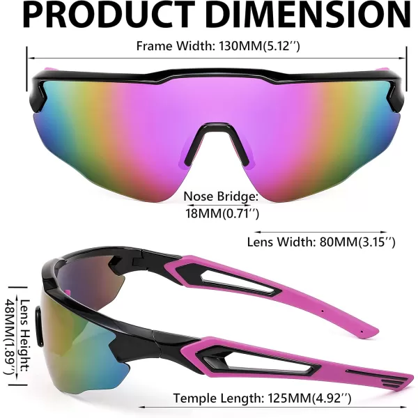FEISEDY Youth Sport Polarized Sunglasses for 816 Cycling Running Driving Baseball Goggles Glasses B0011004blackPurple Mirror