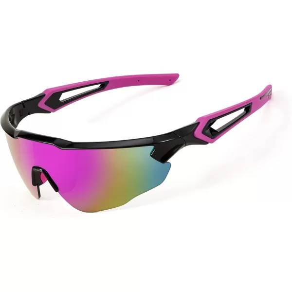 FEISEDY Youth Sport Polarized Sunglasses for 816 Cycling Running Driving Baseball Goggles Glasses B0011004blackPurple Mirror