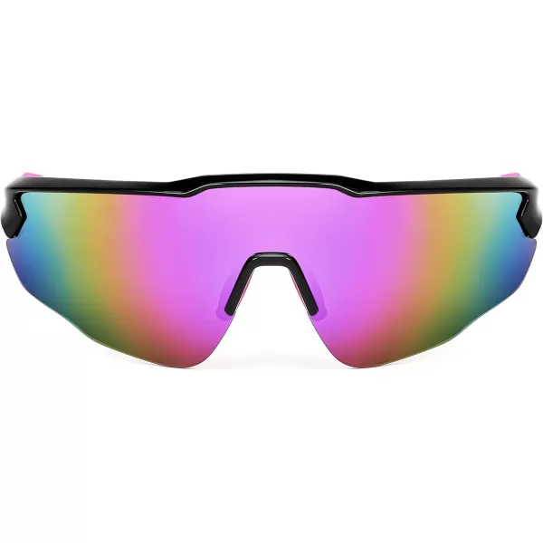 FEISEDY Youth Sport Polarized Sunglasses for 816 Cycling Running Driving Baseball Goggles Glasses B0011004blackPurple Mirror