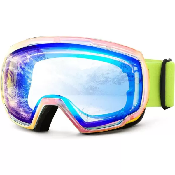 FEISEDY Goggles OTG  Over Glasses MotorcycleSkiSnowmobile Goggles for Men Women ampamp Youth  100 UV Protection B2960A1revoblue Vlt 57