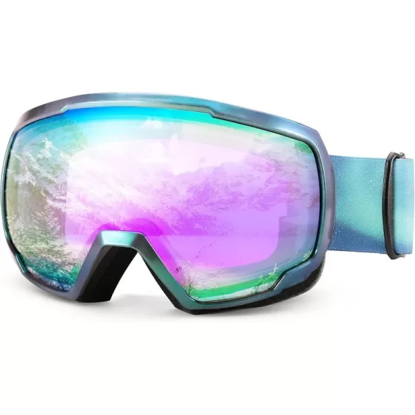 FEISEDY Goggles OTG  Over Glasses MotorcycleSkiSnowmobile Goggles for Men Women ampamp Youth  100 UV Protection B2960A1revopurple Vlt 69