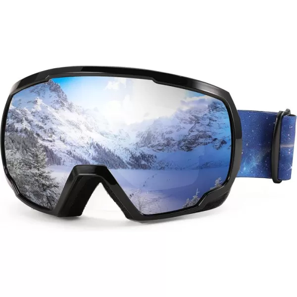FEISEDY Goggles OTG  Over Glasses MotorcycleSkiSnowmobile Goggles for Men Women ampamp Youth  100 UV Protection B2960Silver Vlt 22