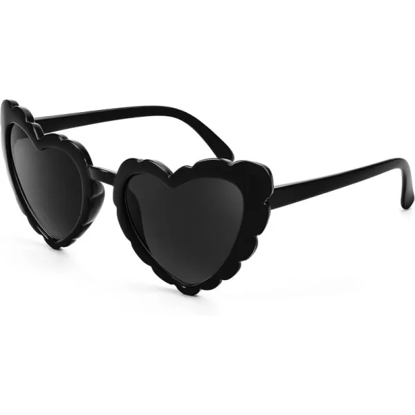FEISEDY Love Heart Shaped Sunglasses for Women Trendy Retro Cat Eye Mod Style Stylish Glasses B2336001 Black Grey Lens