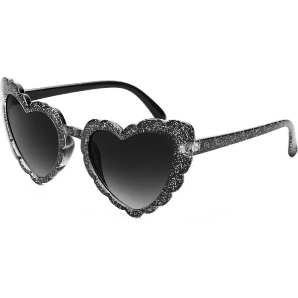 FEISEDY Love Heart Shaped Sunglasses for Women Trendy Retro Cat Eye Mod Style Stylish Glasses B2336002 Silverflash  Gradient Grey Lens