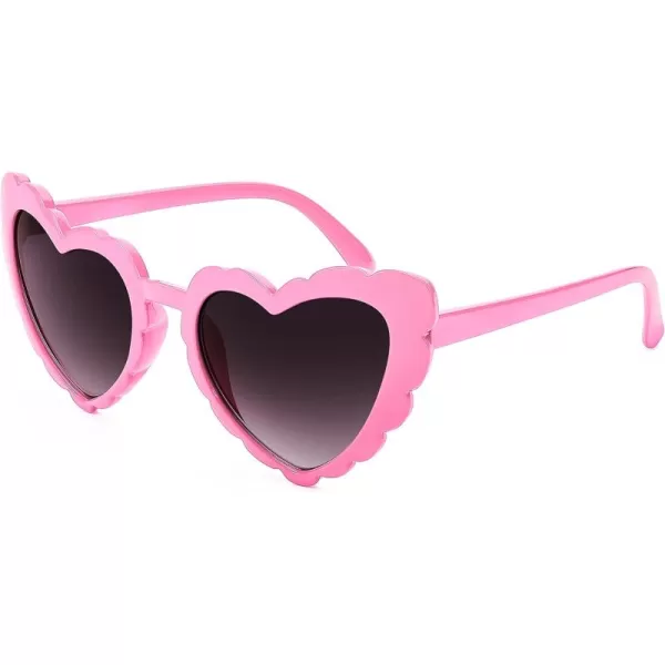 FEISEDY Love Heart Shaped Sunglasses for Women Trendy Retro Cat Eye Mod Style Stylish Glasses B2336003 Pink  Gradient Grey Lens