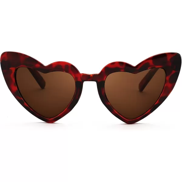 FEISEDY 2 Pack Vintage Kids Heart Sunglasses Girls Toddler De Sol Gafas Beach Party Holiday Sun Glasses Age 310 B2903Redleopard