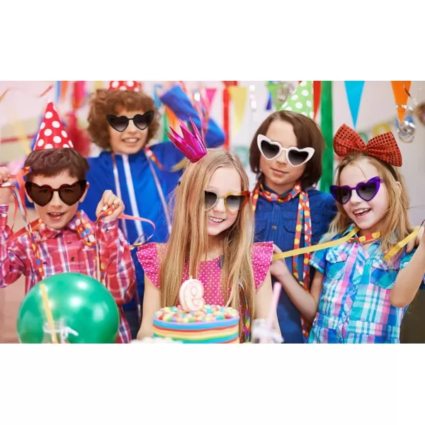 FEISEDY 2 Pack Vintage Kids Heart Sunglasses Girls Toddler De Sol Gafas Beach Party Holiday Sun Glasses Age 310 B2903Redleopard