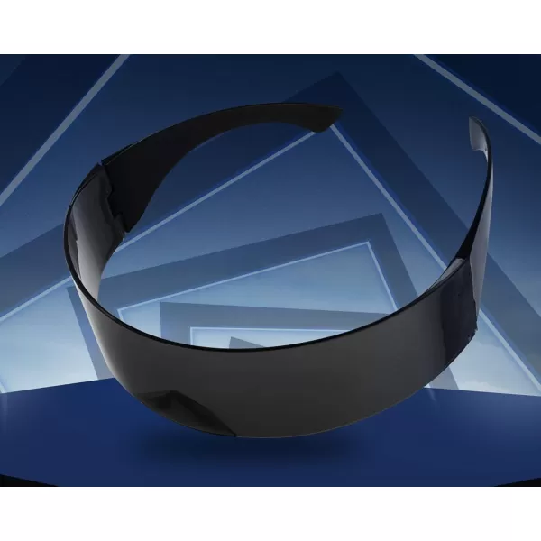 FEISEDY 80s Futuristic Cyclops Cyber Visor Sunglasses Men Women Punk Style Cosplay B2740Black
