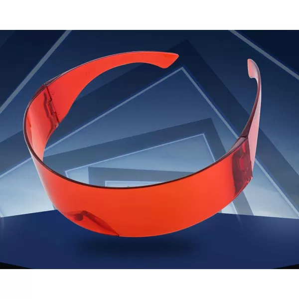 FEISEDY 80s Futuristic Cyclops Cyber Visor Sunglasses Men Women Punk Style Cosplay B2740Red
