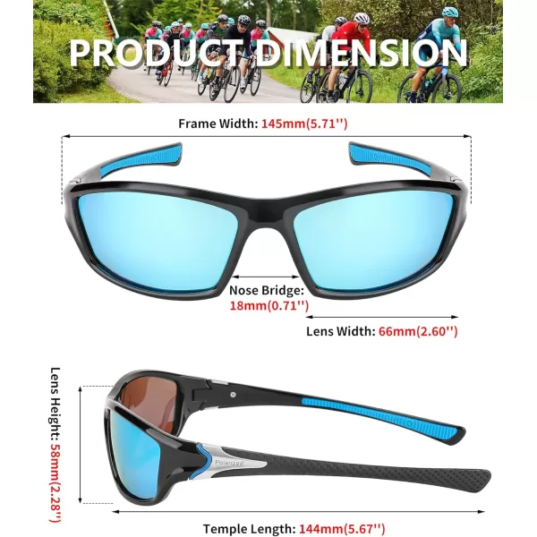 FEISEDY Classic Men Polarized Sports Sunglasses Night Driving Yellow Lenses Cycling Fishing Driving Glasses B2674Black FrameBlue Lens