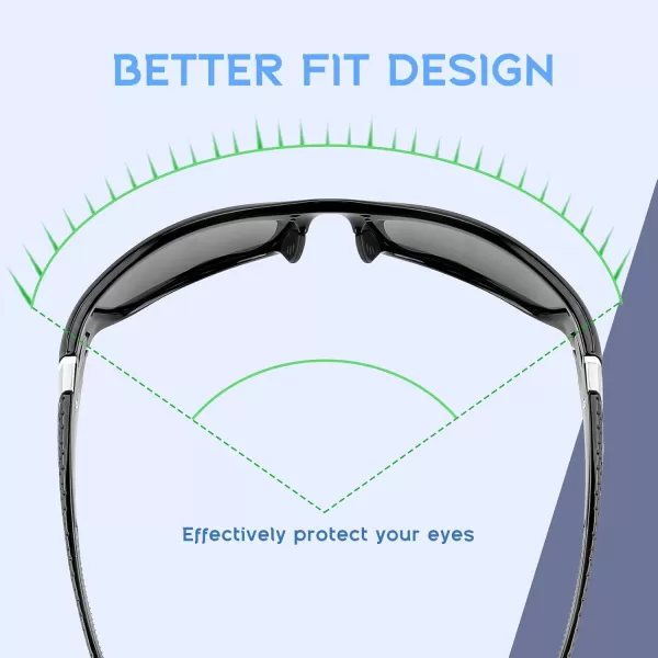 FEISEDY Classic Men Polarized Sports Sunglasses Night Driving Yellow Lenses Cycling Fishing Driving Glasses B2674Black FrameWhite Mirrored Lens