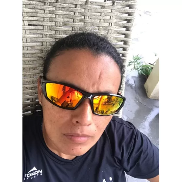 FEISEDY Classic Men Polarized Sports Sunglasses Night Driving Yellow Lenses Cycling Fishing Driving Glasses B2674Black Red FrameRed Mirrored Lens