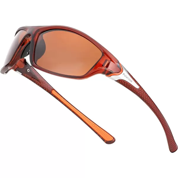 FEISEDY Classic Men Polarized Sports Sunglasses Night Driving Yellow Lenses Cycling Fishing Driving Glasses B2674Brown