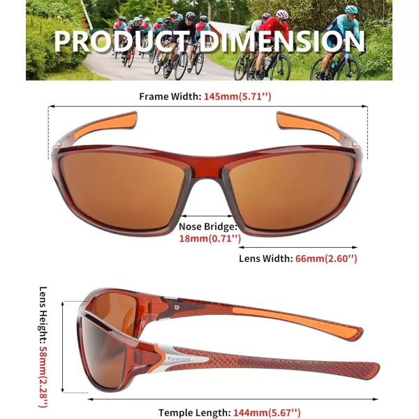 FEISEDY Classic Men Polarized Sports Sunglasses Night Driving Yellow Lenses Cycling Fishing Driving Glasses B2674Brown