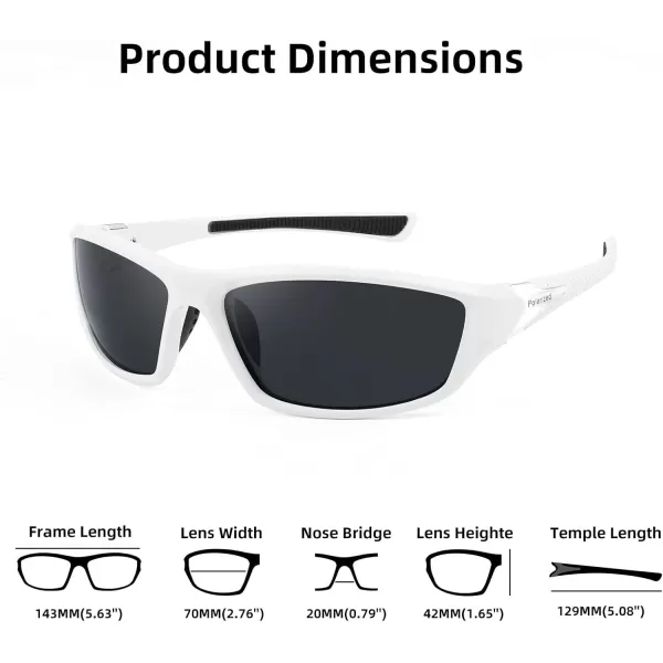 FEISEDY Classic Men Polarized Sports Sunglasses Night Driving Yellow Lenses Cycling Fishing Driving Glasses B2674White FrameGrey Lens