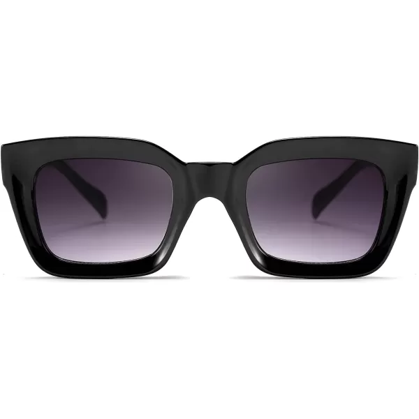 FEISEDY Classic Women Sunglasses Fashion Thick Square Sun Glasses Chunky Frame UV400 B2471Black