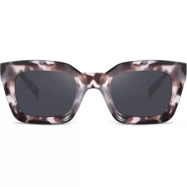 FEISEDY Classic Women Sunglasses Fashion Thick Square Sun Glasses Chunky Frame UV400 B2471Cream Grey Leopard