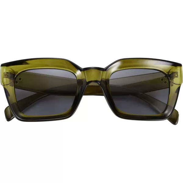 FEISEDY Classic Women Sunglasses Fashion Thick Square Sun Glasses Chunky Frame UV400 B2471Olive