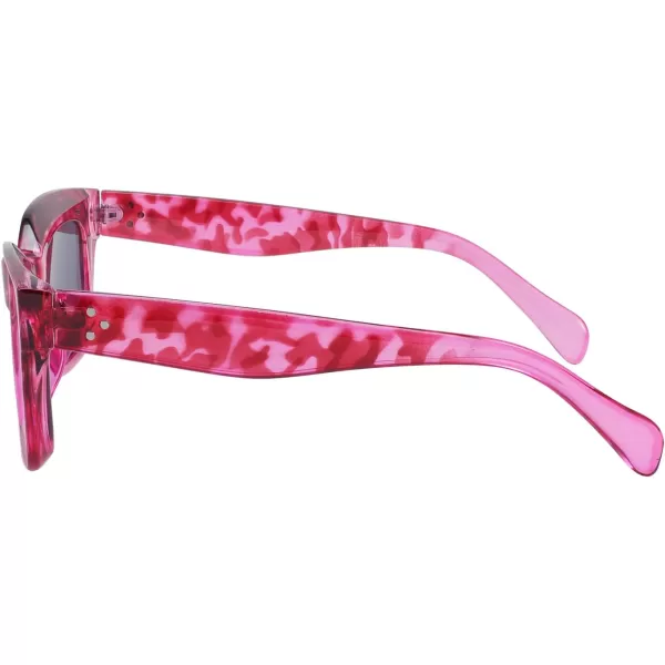 FEISEDY Classic Women Sunglasses Fashion Thick Square Sun Glasses Chunky Frame UV400 B2471Rose Havana