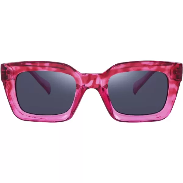 FEISEDY Classic Women Sunglasses Fashion Thick Square Sun Glasses Chunky Frame UV400 B2471Rose Havana