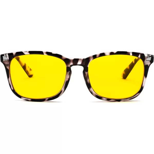 FEISEDY Night Vision Driving Glasses Yellow Lens Reduce Glare Safety Driving Sunglasses B0089Leopard Frame