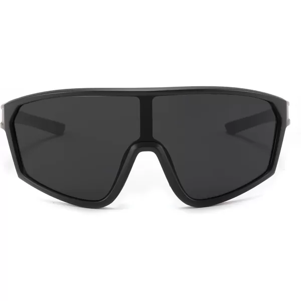 FEISEDY Polarized Sports Sunglasses for Men Women Cycling Running Fishing Tac Glasses UV400 Protection B1125Black Frame  Grey Lens