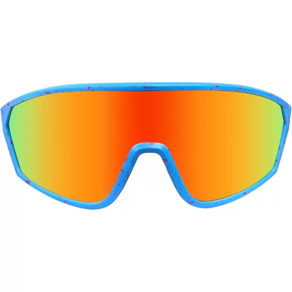 FEISEDY Polarized Sports Sunglasses for Men Women Cycling Running Fishing Tac Glasses UV400 Protection B1125Blue Frame  Red Mirror Lens