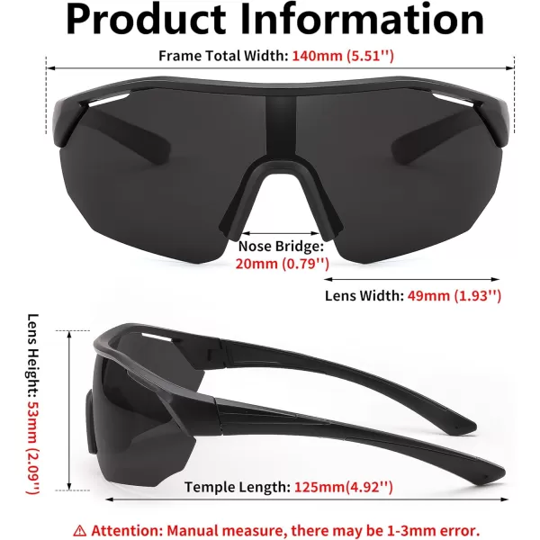 FEISEDY Polarized Sunglasses Baseball Lightweight Frame Men Women Sports Cycling Sun Glasses for MTB UV400 Protection B0056001  Black