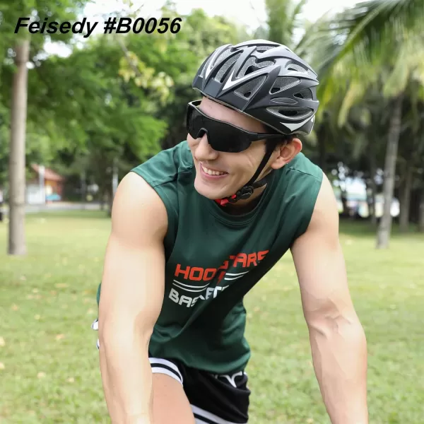 FEISEDY Polarized Sunglasses Baseball Lightweight Frame Men Women Sports Cycling Sun Glasses for MTB UV400 Protection B0056001  Black