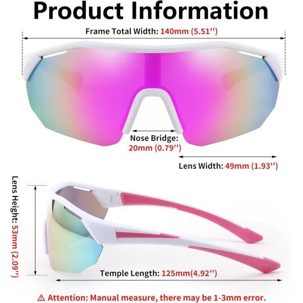 FEISEDY Polarized Sunglasses Baseball Lightweight Frame Men Women Sports Cycling Sun Glasses for MTB UV400 Protection B0056003  White Pink