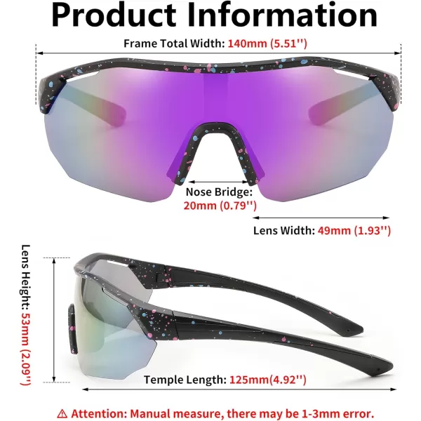 FEISEDY Polarized Sunglasses Baseball Lightweight Frame Men Women Sports Cycling Sun Glasses for MTB UV400 Protection B0056005  Black Purple