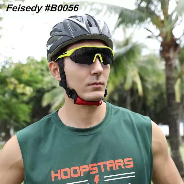 FEISEDY Polarized Sunglasses Baseball Lightweight Frame Men Women Sports Cycling Sun Glasses for MTB UV400 Protection B0056006  Yellow Black
