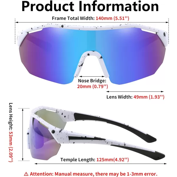 FEISEDY Polarized Sunglasses Baseball Lightweight Frame Men Women Sports Cycling Sun Glasses for MTB UV400 Protection B0056007  White Blue