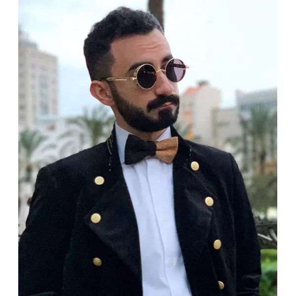 FEISEDY Retro Gothic Steampunk Sunglasses Round Metal Frame Punk Circle Inspired Shade Men B1857SilverGrey