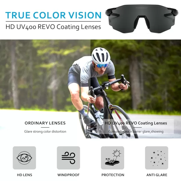 FEISEDY Rimless Sports Sunglasses for Men Women Tr90 Frame for Cycling Fishing Running B0116Black Frame Grey Lens