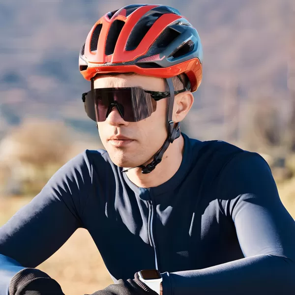 FEISEDY Rimless Sports Sunglasses for Men Women Tr90 Frame for Cycling Fishing Running B0116Black Frame Grey Lens
