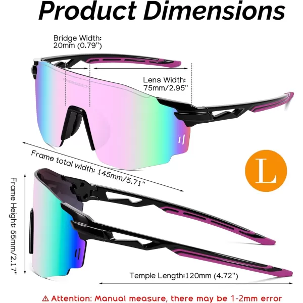FEISEDY Rimless Sports Sunglasses for Men Women Tr90 Frame for Cycling Fishing Running B0116Black Frame Pink Mirrored Lens