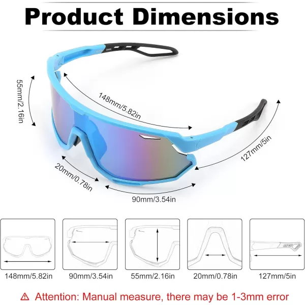 FEISEDY Sport Sunglasses for Men Women Cycling Glasses with UV Protection for Baseball Ski Runing Golf B0082Blue FrameBlue Mirror