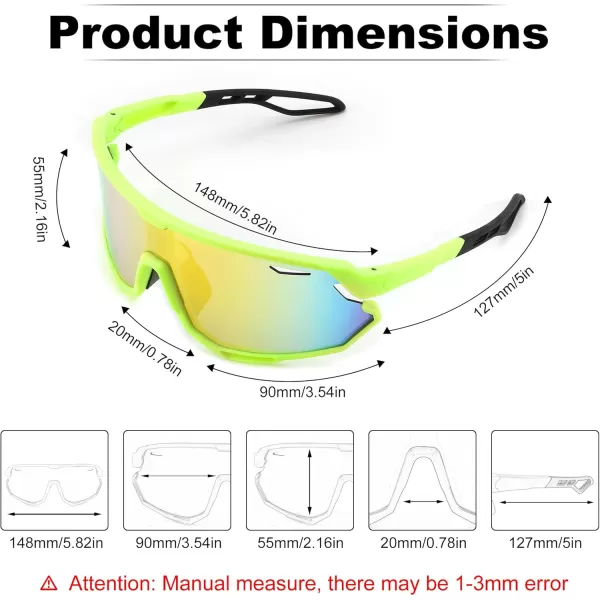 FEISEDY Sport Sunglasses for Men Women Cycling Glasses with UV Protection for Baseball Ski Runing Golf B0082Green FrameRed Mirror
