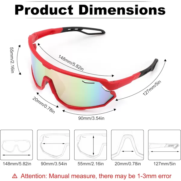 FEISEDY Sport Sunglasses for Men Women Cycling Glasses with UV Protection for Baseball Ski Runing Golf B0082Red FramePink Mirror