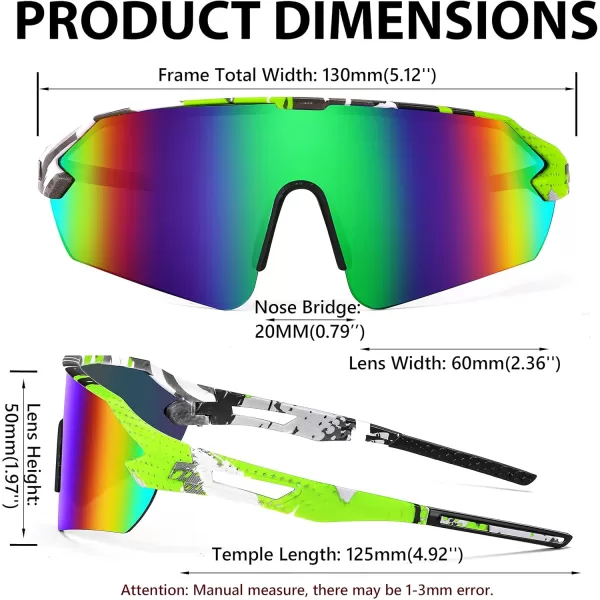 FEISEDY Sports Sunglasses for Men and Women UV400 Protection Outdoor Cycling Driving Fishing Glasses B2987003 Green  Blue Lens