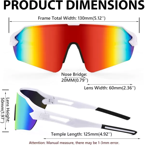 FEISEDY Sports Sunglasses for Men and Women UV400 Protection Outdoor Cycling Driving Fishing Glasses B2987005 White  Red Lens