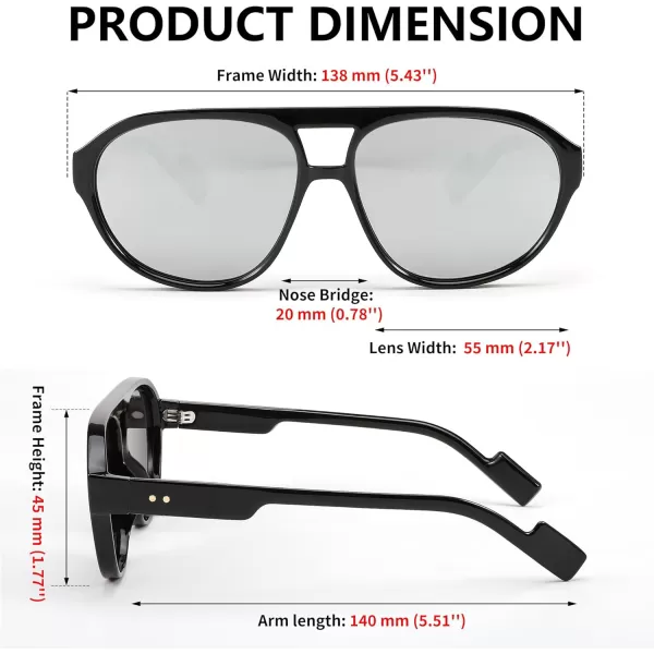 FEISEDY Sunglasses Women Men Polarized Small 70s Aviator Frame Retro Vintage Sun Glasses B2373Black Frame  Silver Lens