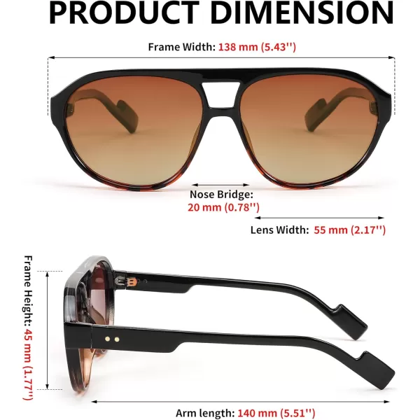 FEISEDY Sunglasses Women Men Polarized Small 70s Aviator Frame Retro Vintage Sun Glasses B2373Black and Tortoise Frame  Tea Lens