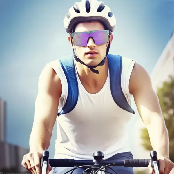 FEISEDY Sunglasses Women Men Sports 80s Visor Retro Neon Square Sun Glasses Miorred Shades UV400 B0004Purplegreen Frame  Purple Mirrored Lenses 06