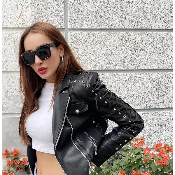 FEISEDY Vintage Women Butterfly Sunglasses Designer Luxury Square Gradient Sun Glasses Shades B2486Black