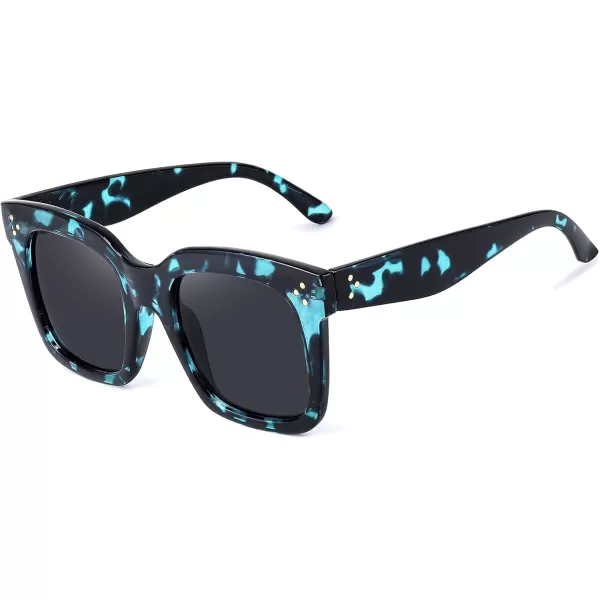 FEISEDY Vintage Women Butterfly Sunglasses Designer Luxury Square Gradient Sun Glasses Shades B2486Green Leopard Camo